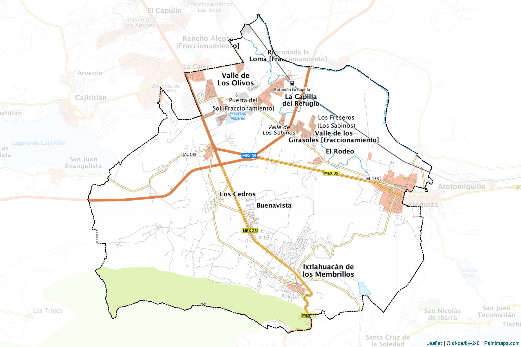 Muestras de recorte de mapas Ixtlahuacán de los Membrillos (Jalisco)-1