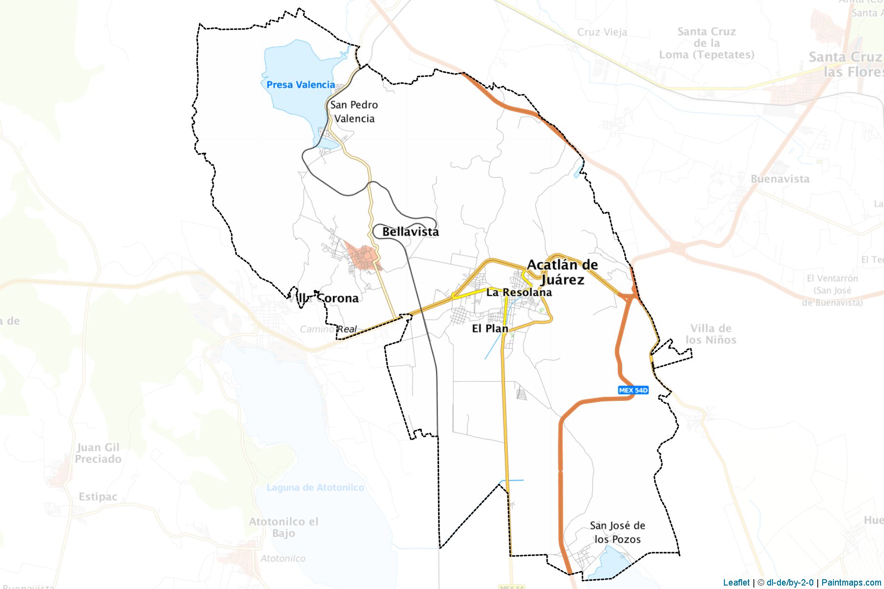 Acatlán de Juárez (Jalisco) Haritası Örnekleri-1