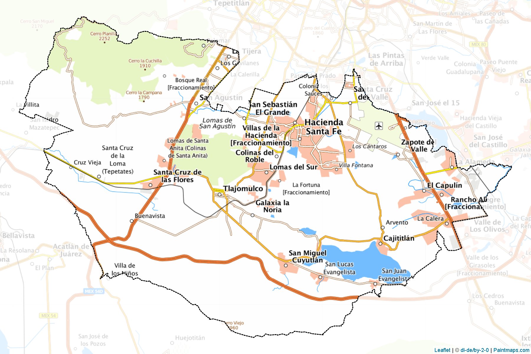 Tlajomulco de Zúñiga (Jalisco) Haritası Örnekleri-1