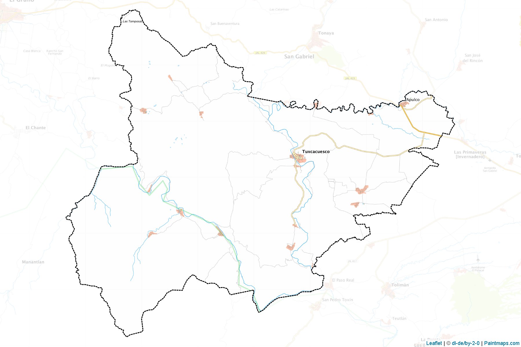 Muestras de recorte de mapas Tuxcacuesco (Jalisco)-1