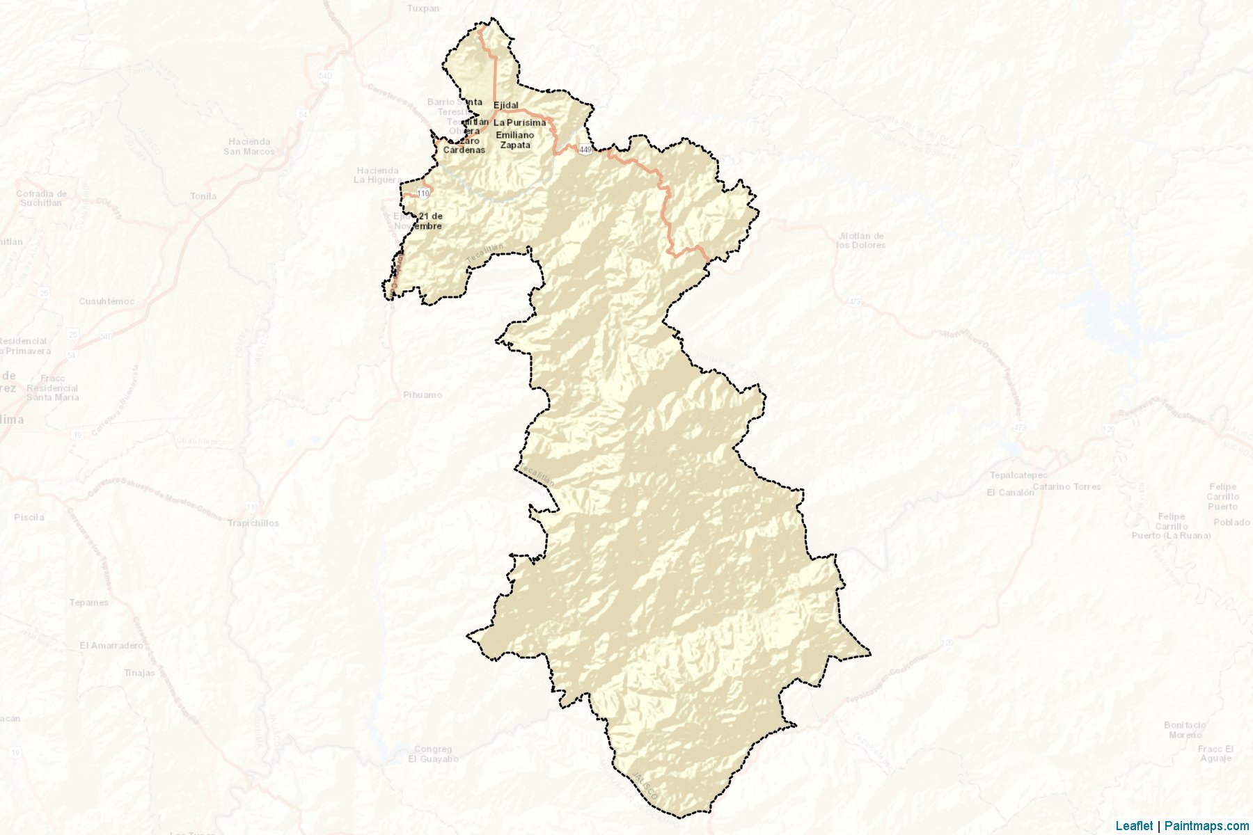 Muestras de recorte de mapas Tecalitlán (Jalisco)-2