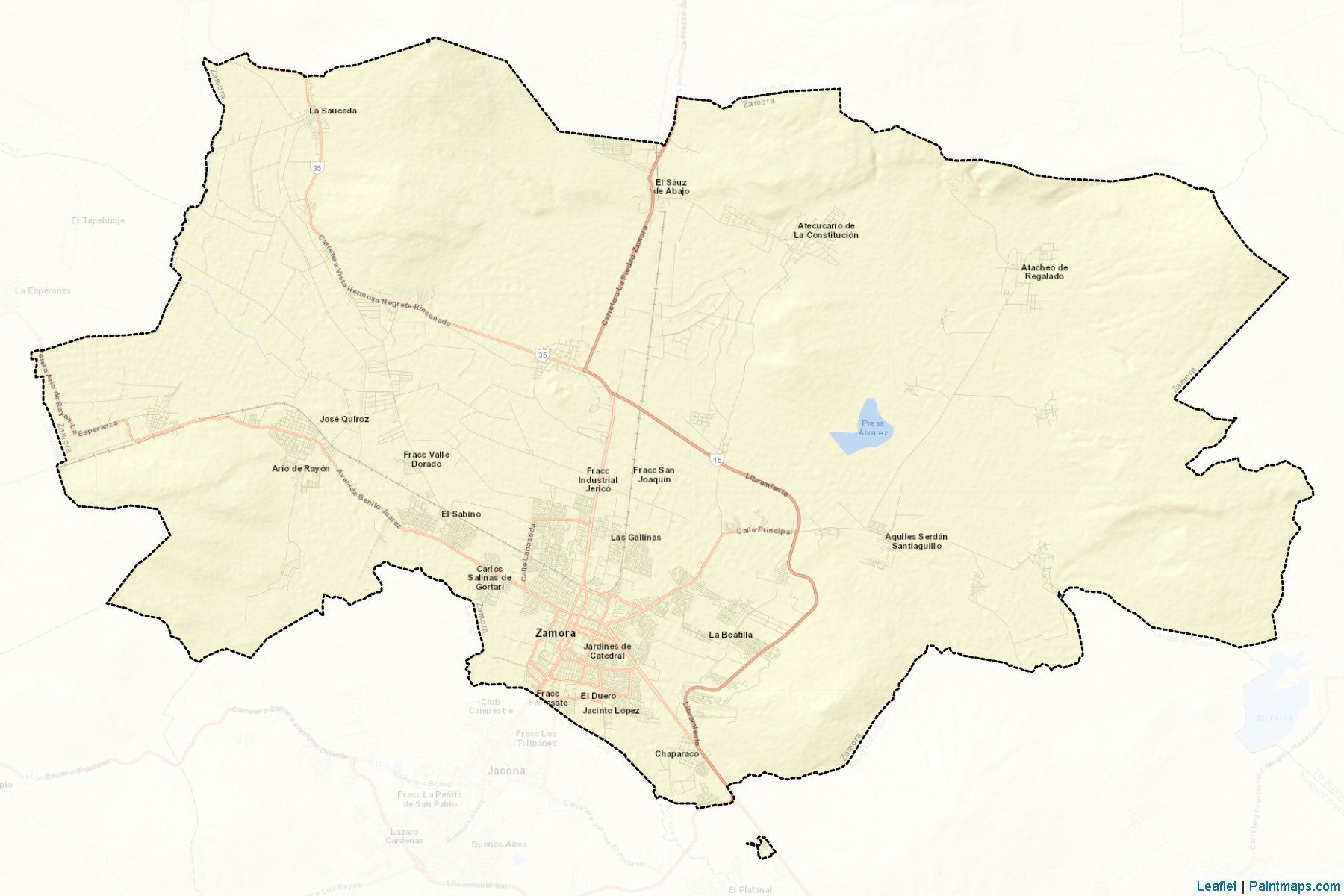 Zamora (Michoacán) Map Cropping Samples-2