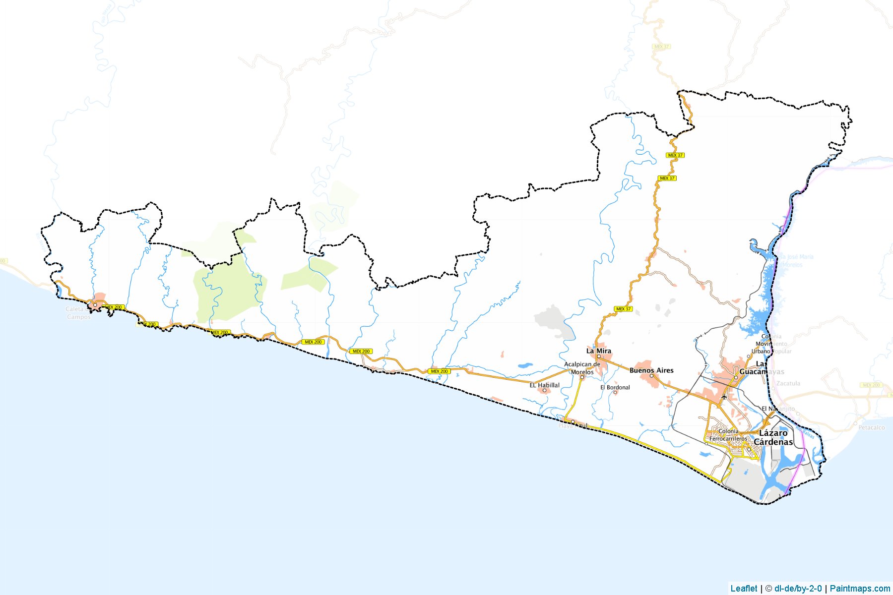 Muestras de recorte de mapas Lázaro Cárdenas (Michoacán de Ocampo)-1