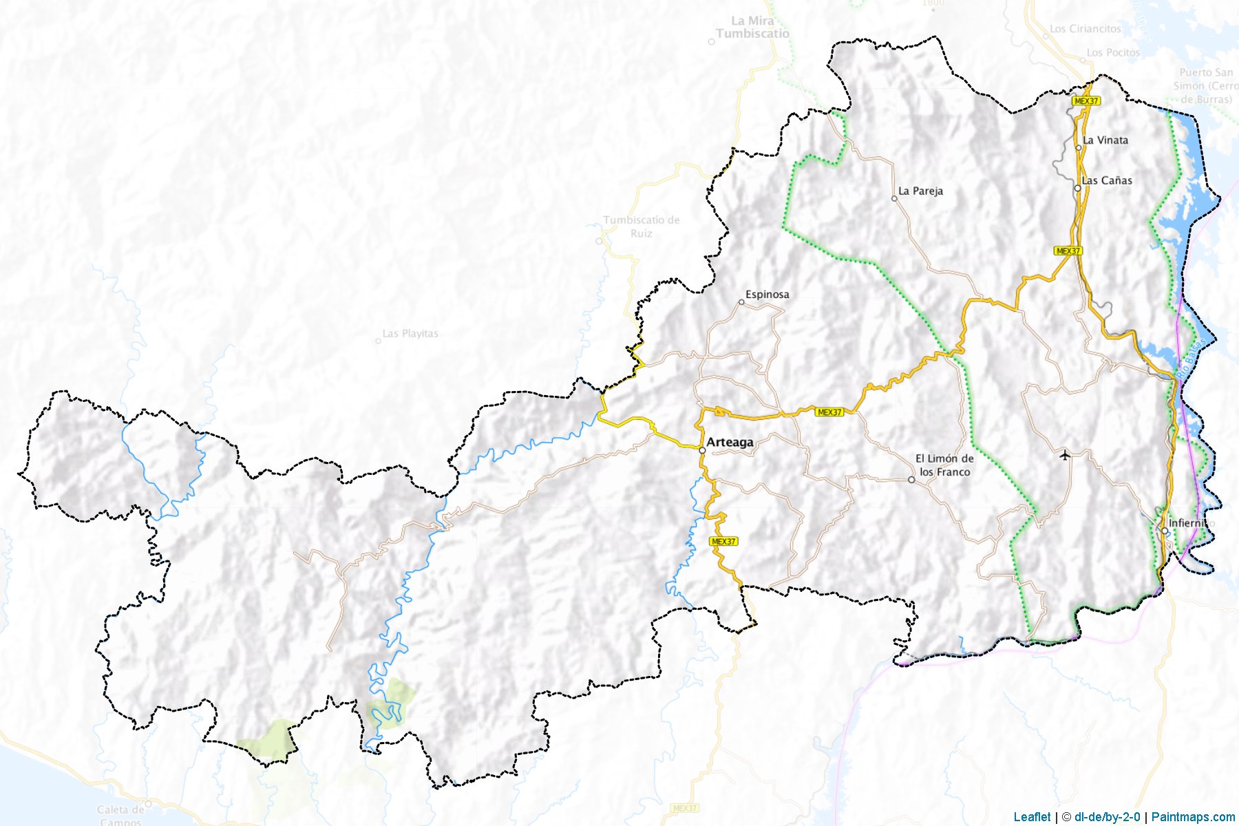 Arteaga (Michoacán) Map Cropping Samples-1