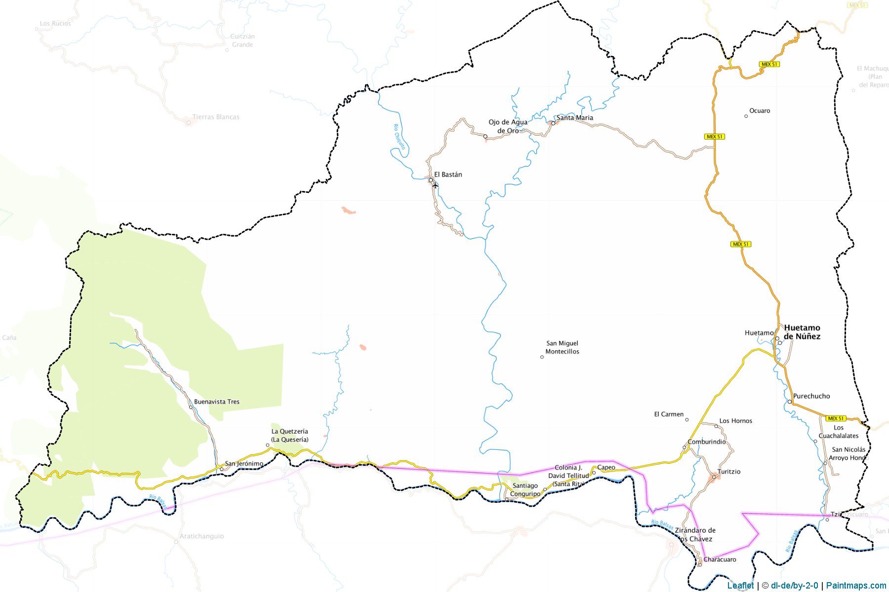 Muestras de recorte de mapas Huetamo (Michoacán de Ocampo)-1