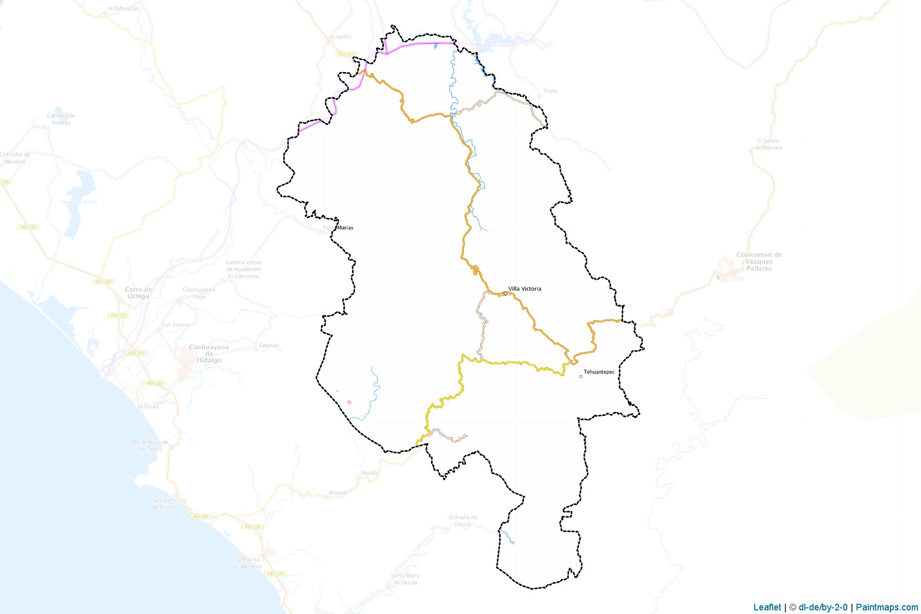 Muestras de recorte de mapas Chinicuila (Michoacán de Ocampo)-1