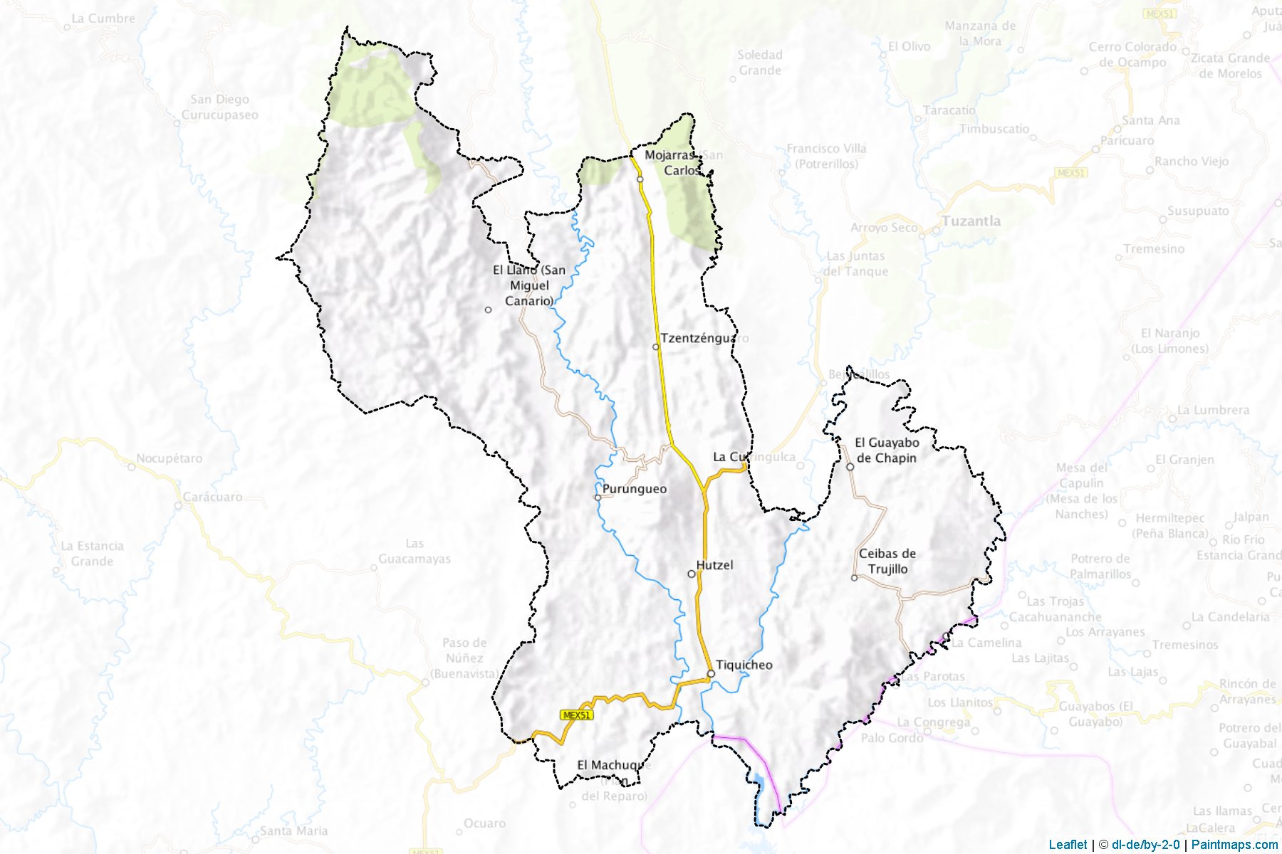 Muestras de recorte de mapas Tiquicheo de Nicolás Romero (Michoacán de Ocampo)-1