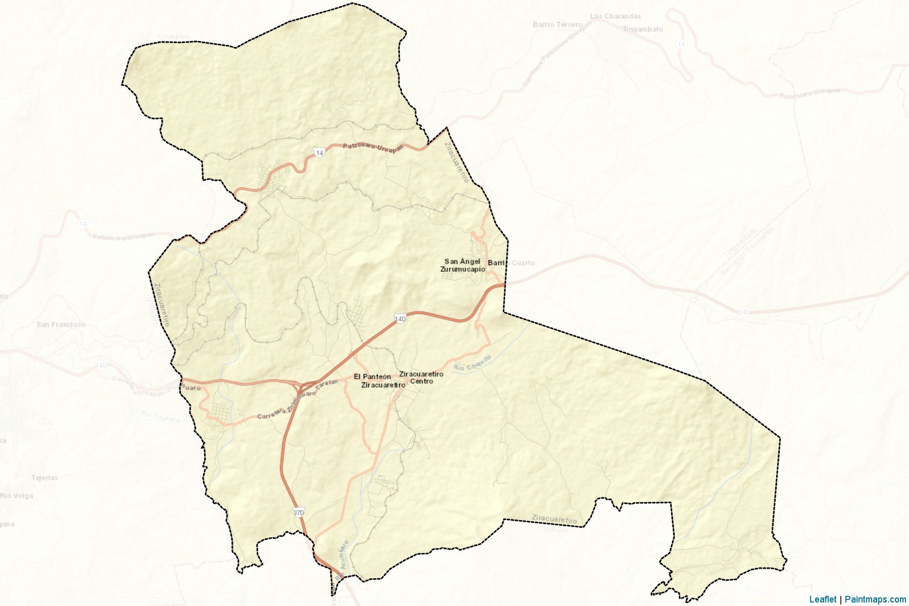 Muestras de recorte de mapas Ziracuaretiro (Michoacán de Ocampo)-2