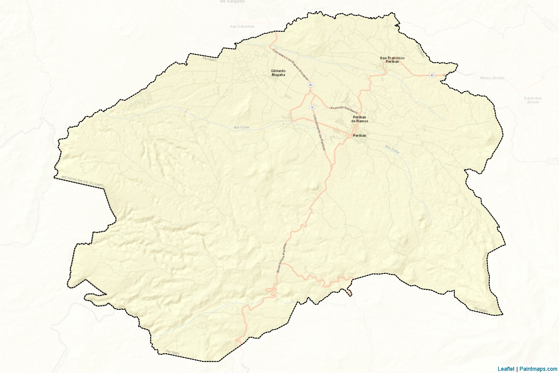 Muestras de recorte de mapas Peribán (Michoacán de Ocampo)-2