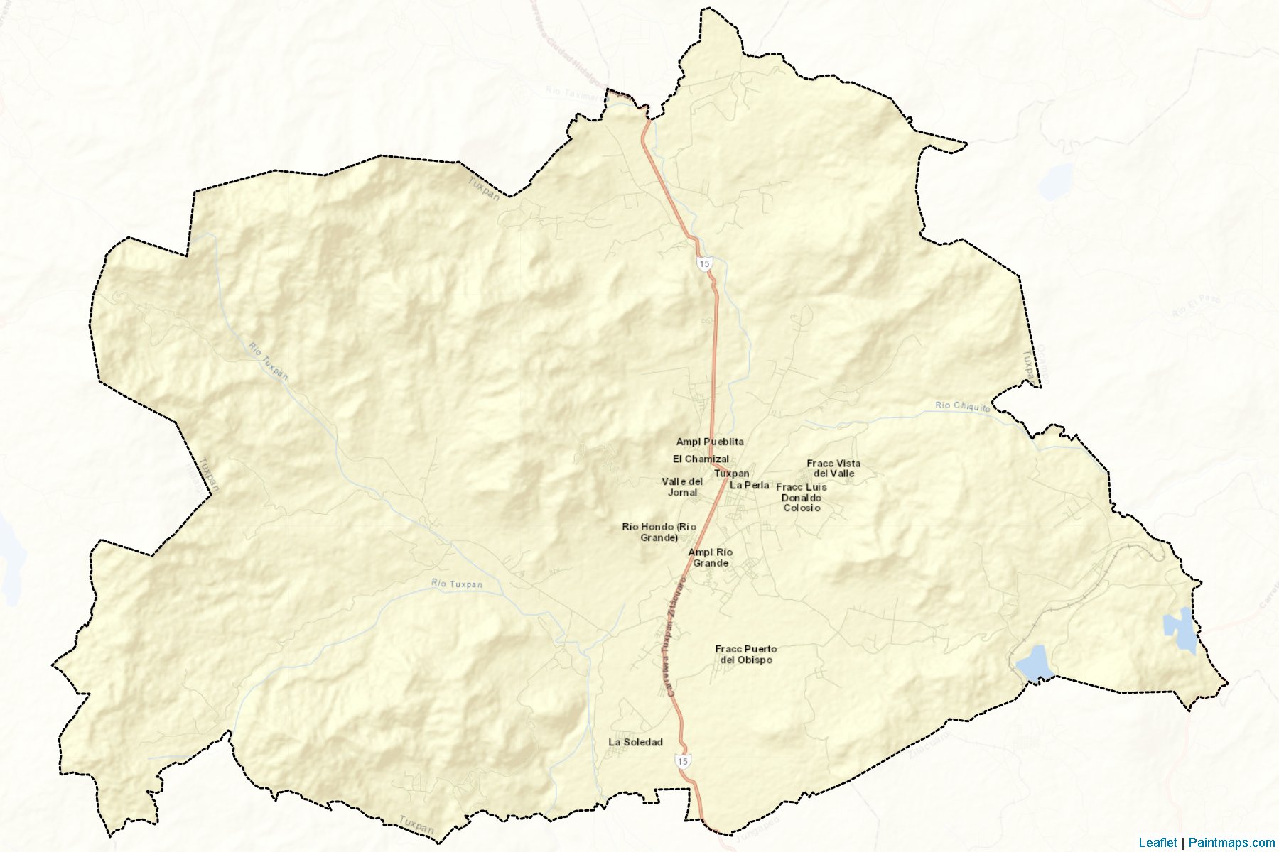 Muestras de recorte de mapas Tuxpan (Michoacán de Ocampo)-2