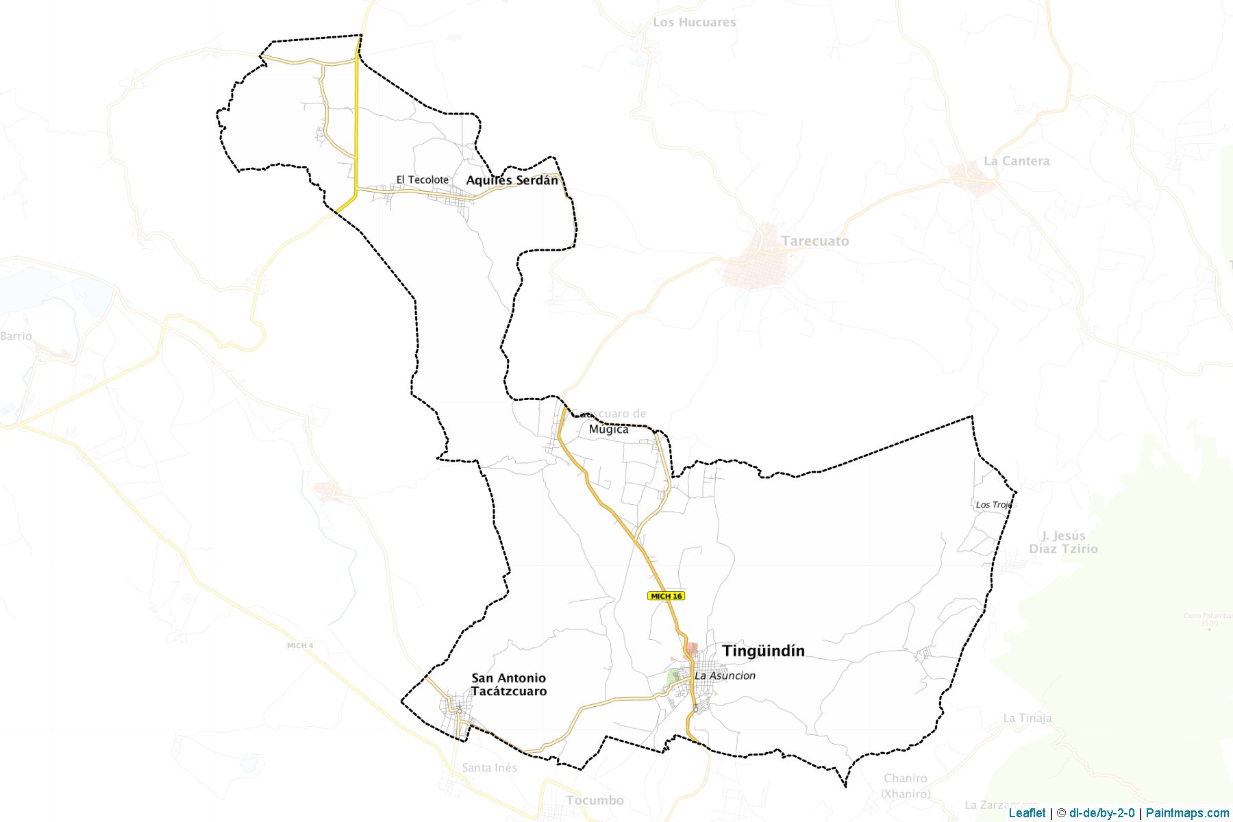 Muestras de recorte de mapas Tingüindín (Michoacán de Ocampo)-1