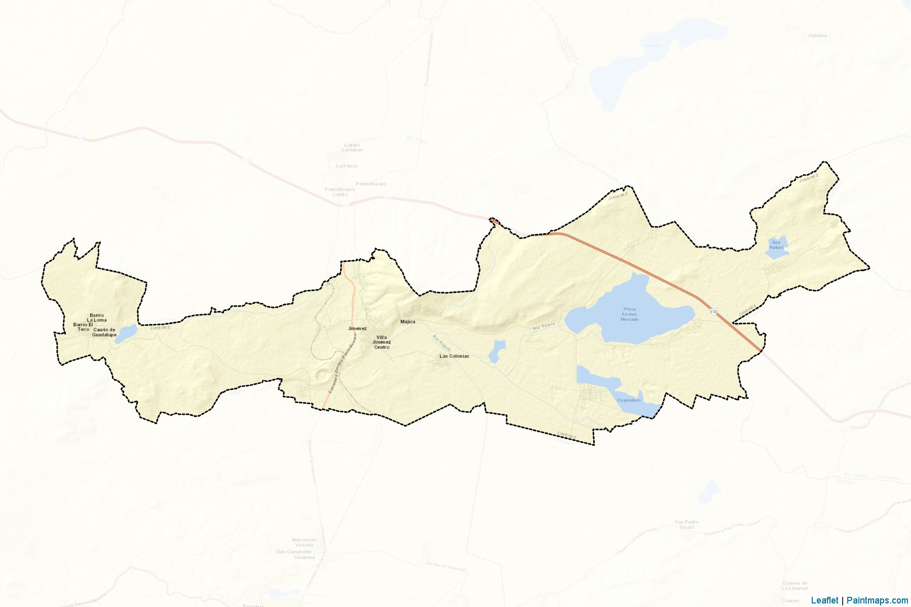 Muestras de recorte de mapas Jiménez (Michoacán de Ocampo)-2