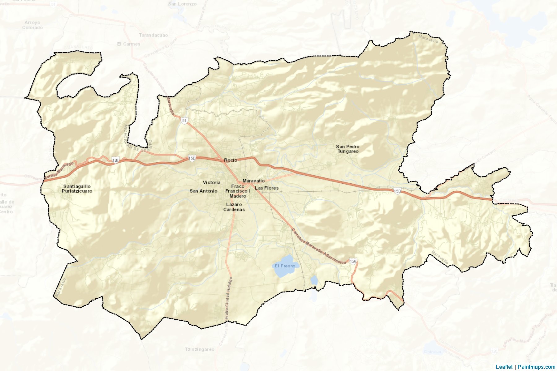 Maravatío (Michoacán) Haritası Örnekleri-2