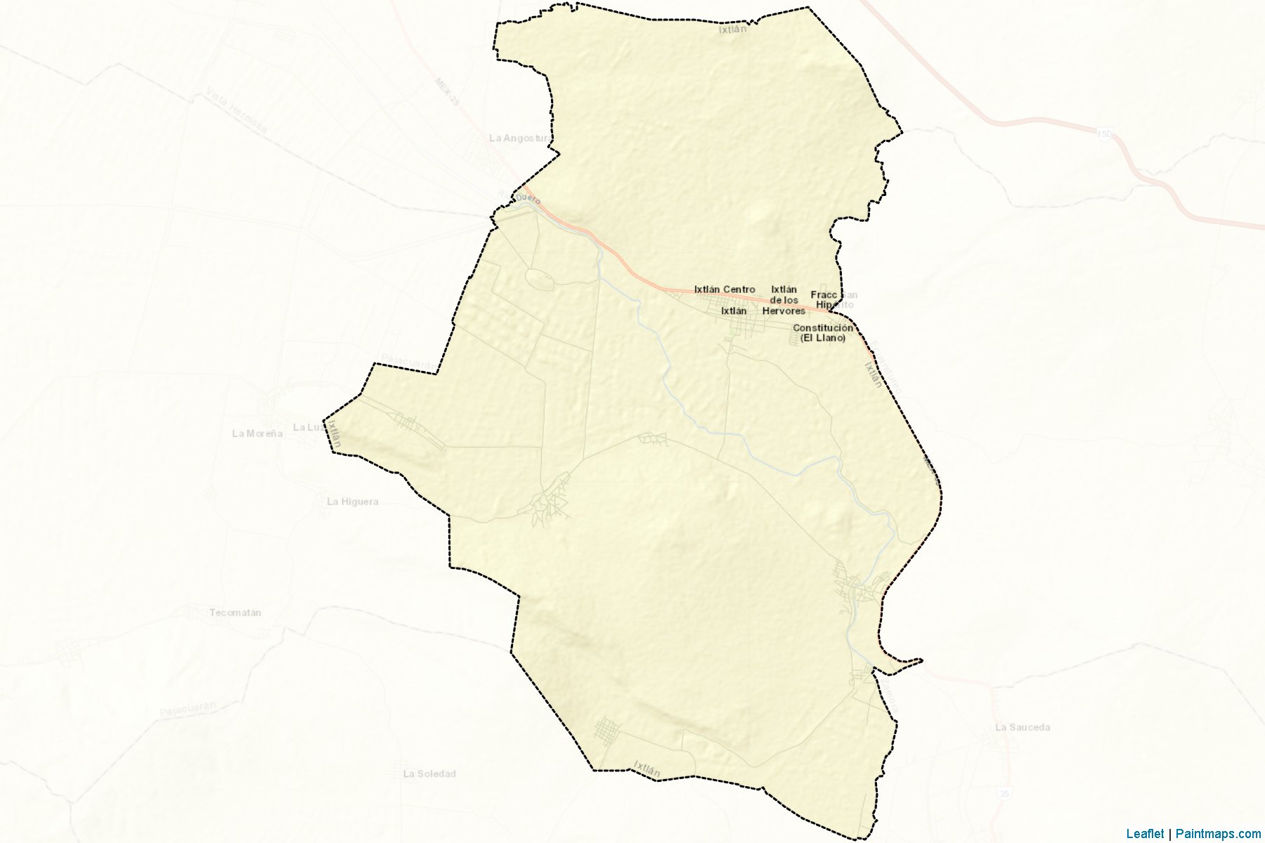 Muestras de recorte de mapas Ixtlán (Michoacán de Ocampo)-2