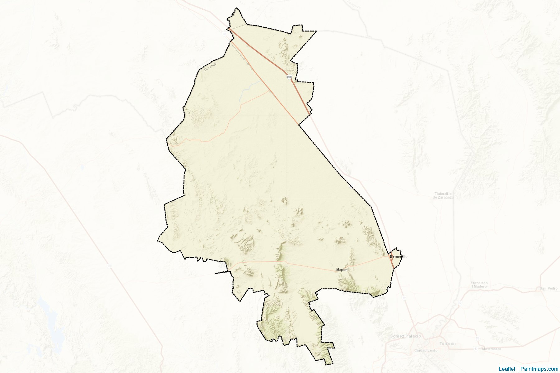 Muestras de recorte de mapas Mapimí (Durango)-2