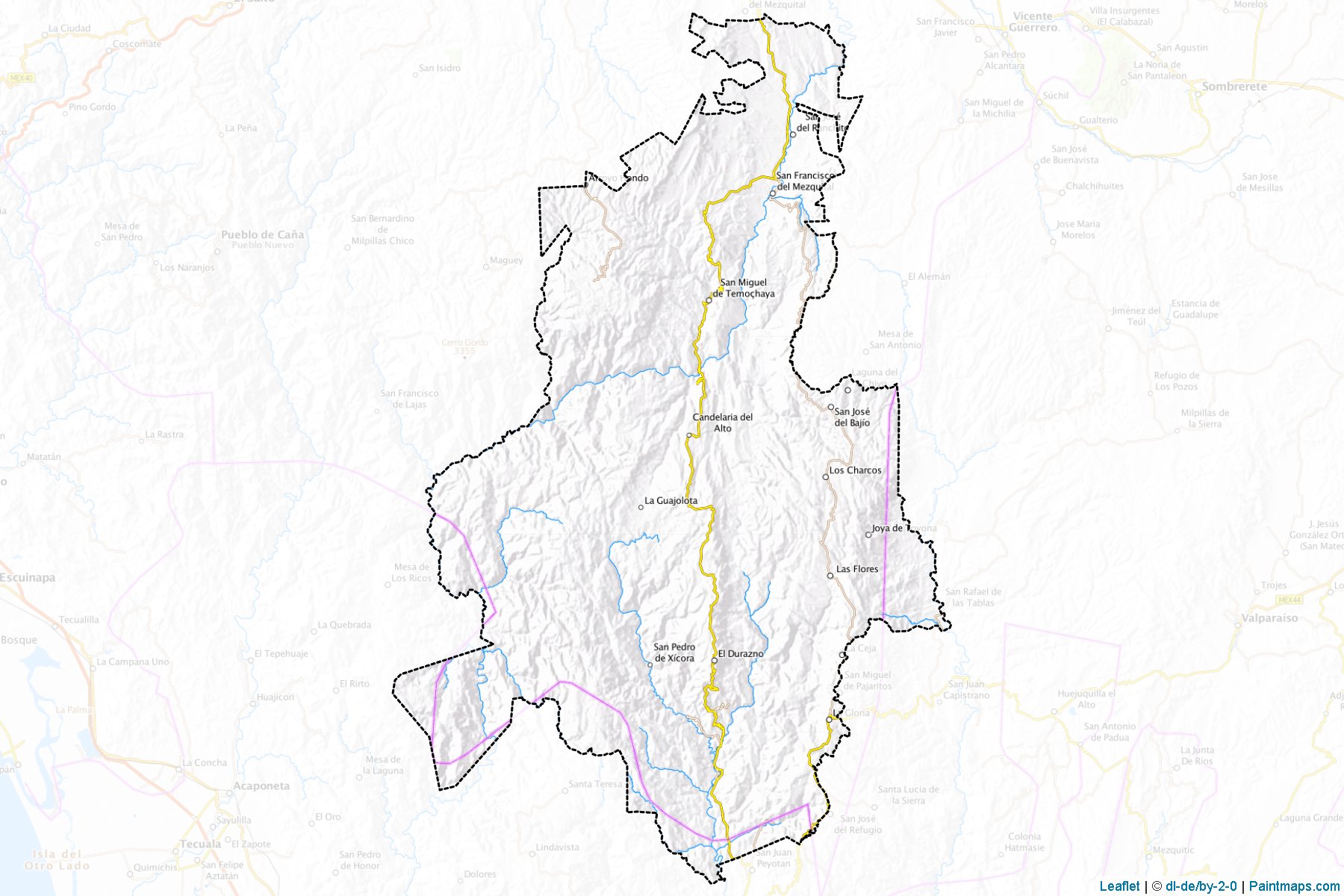 Muestras de recorte de mapas Mezquital (Durango)-1