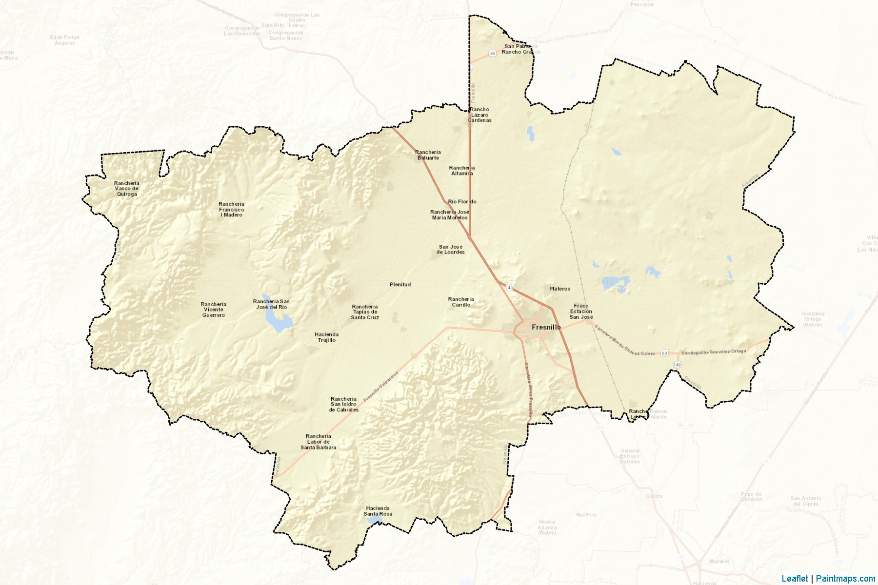 Fresnillo (Zacatecas) Haritası Örnekleri-2