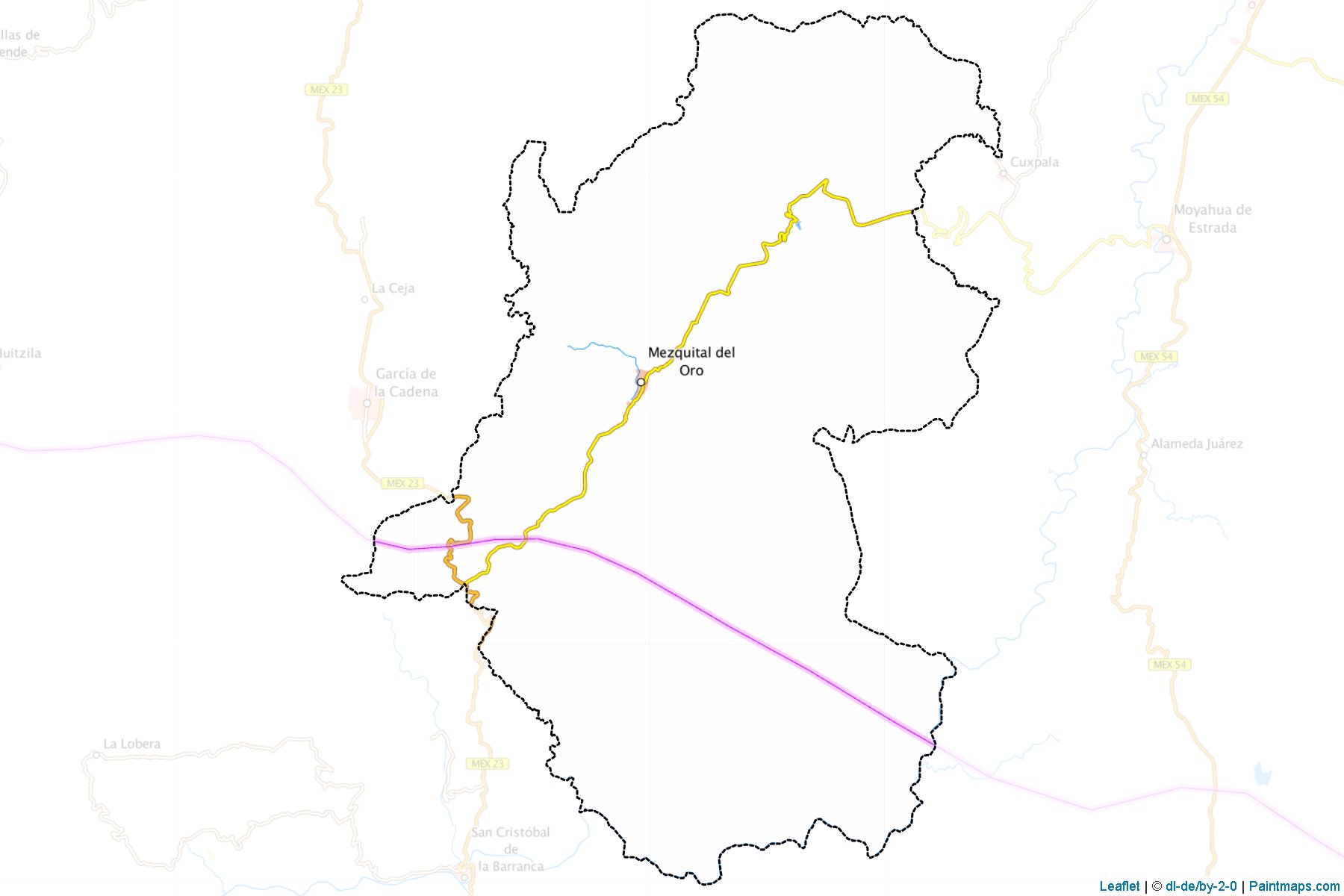 Muestras de recorte de mapas Mezquital del Oro (Zacatecas)-1