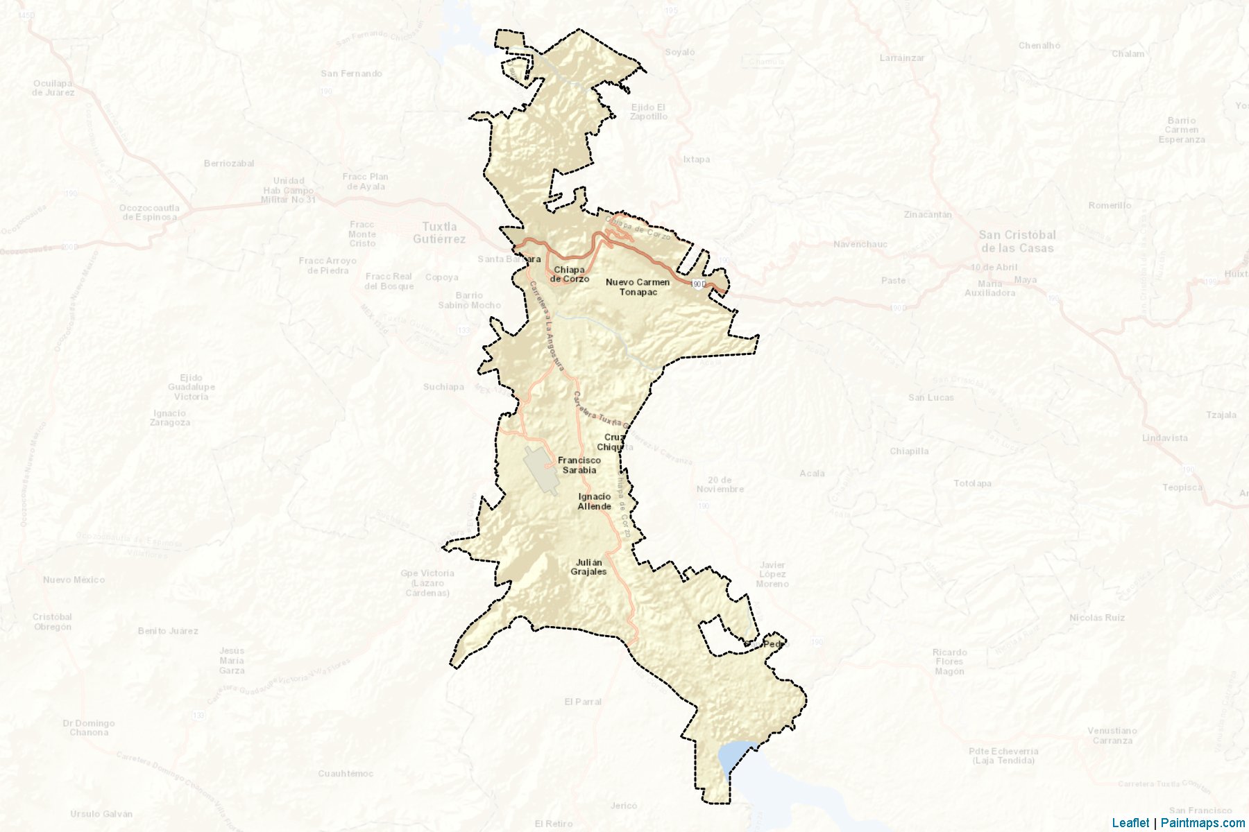 Muestras de recorte de mapas Chiapa de Corzo (Chiapas)-2