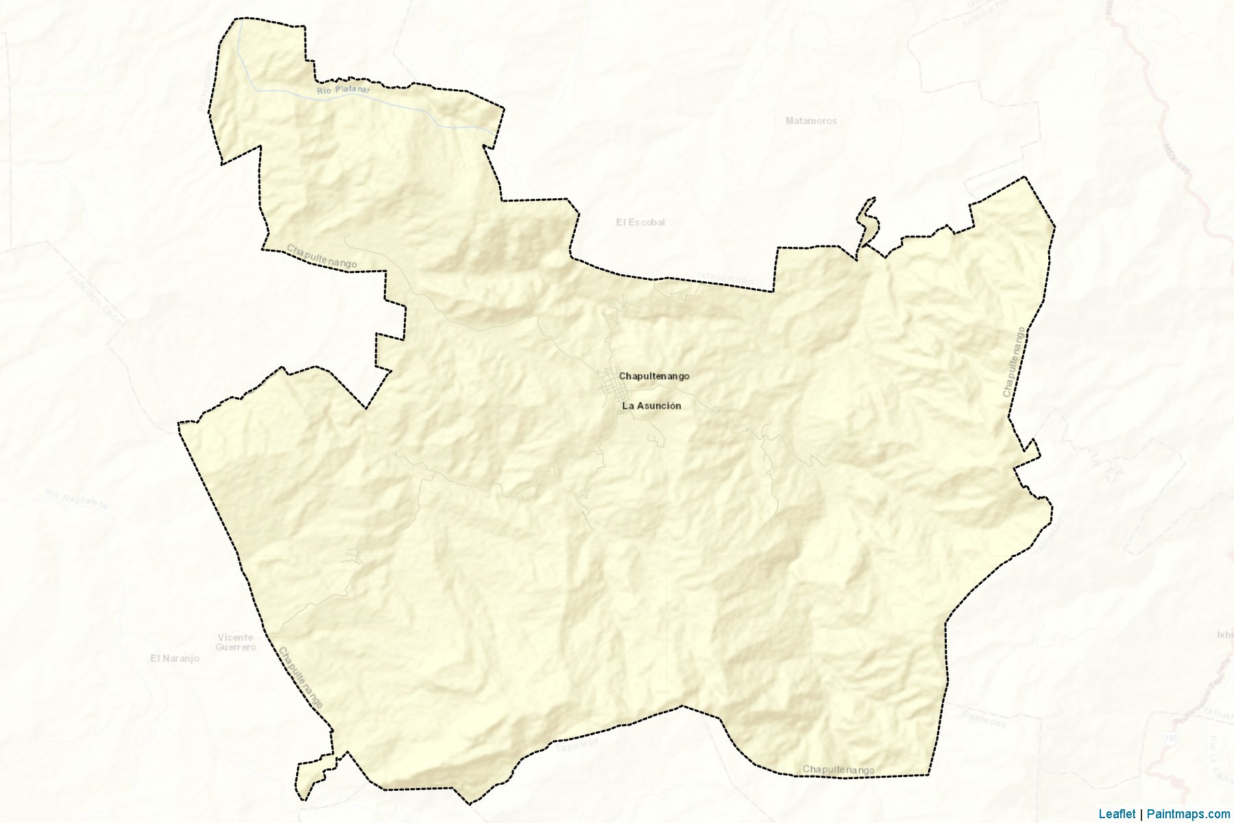 Muestras de recorte de mapas Chapultenango (Chiapas)-2