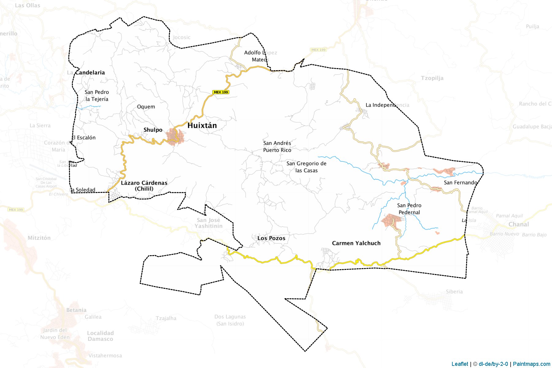 Huixtán (Chiapas) Map Cropping Samples-1