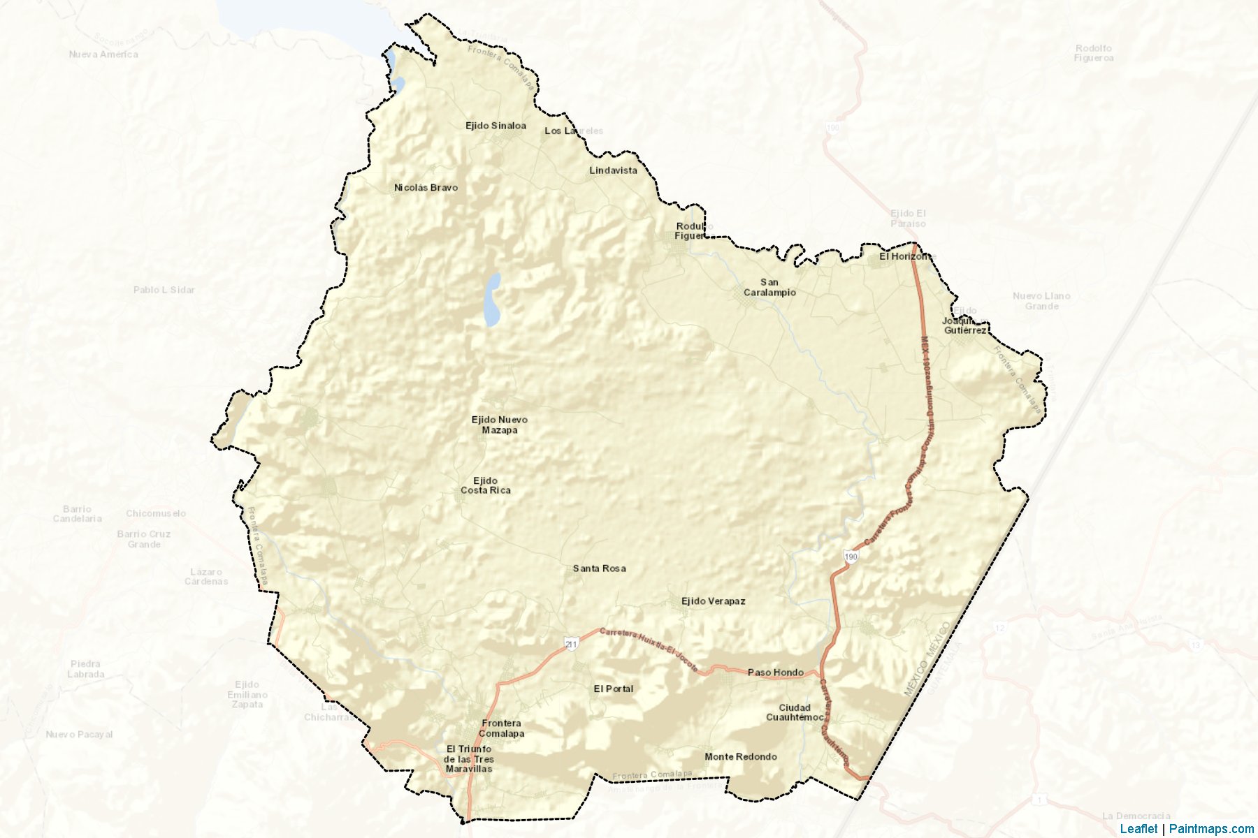 Muestras de recorte de mapas Frontera Comalapa (Chiapas)-2