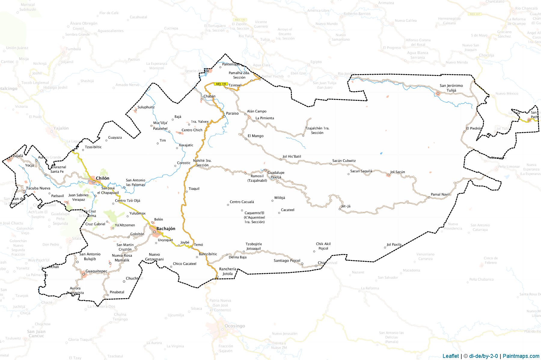 Muestras de recorte de mapas Chilón (Chiapas)-1