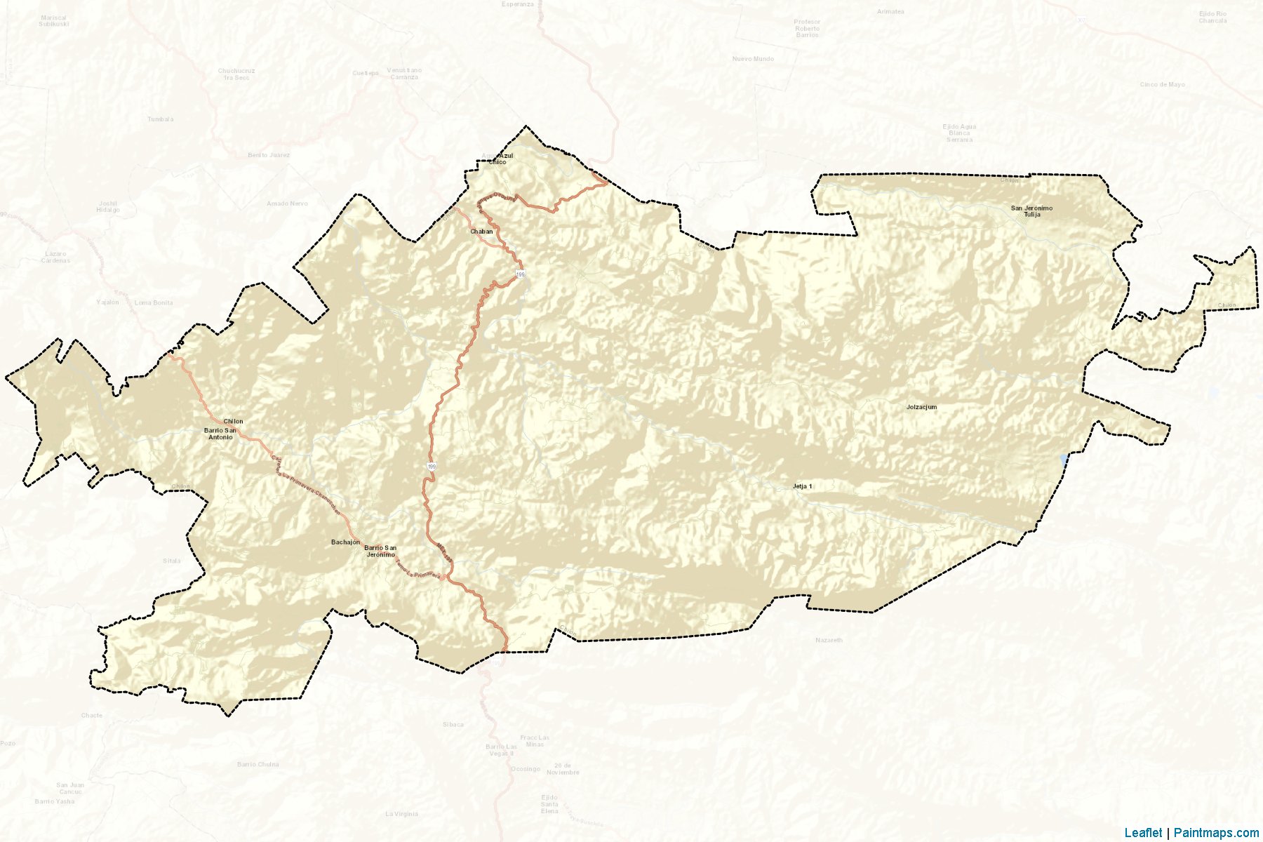 Muestras de recorte de mapas Chilón (Chiapas)-2