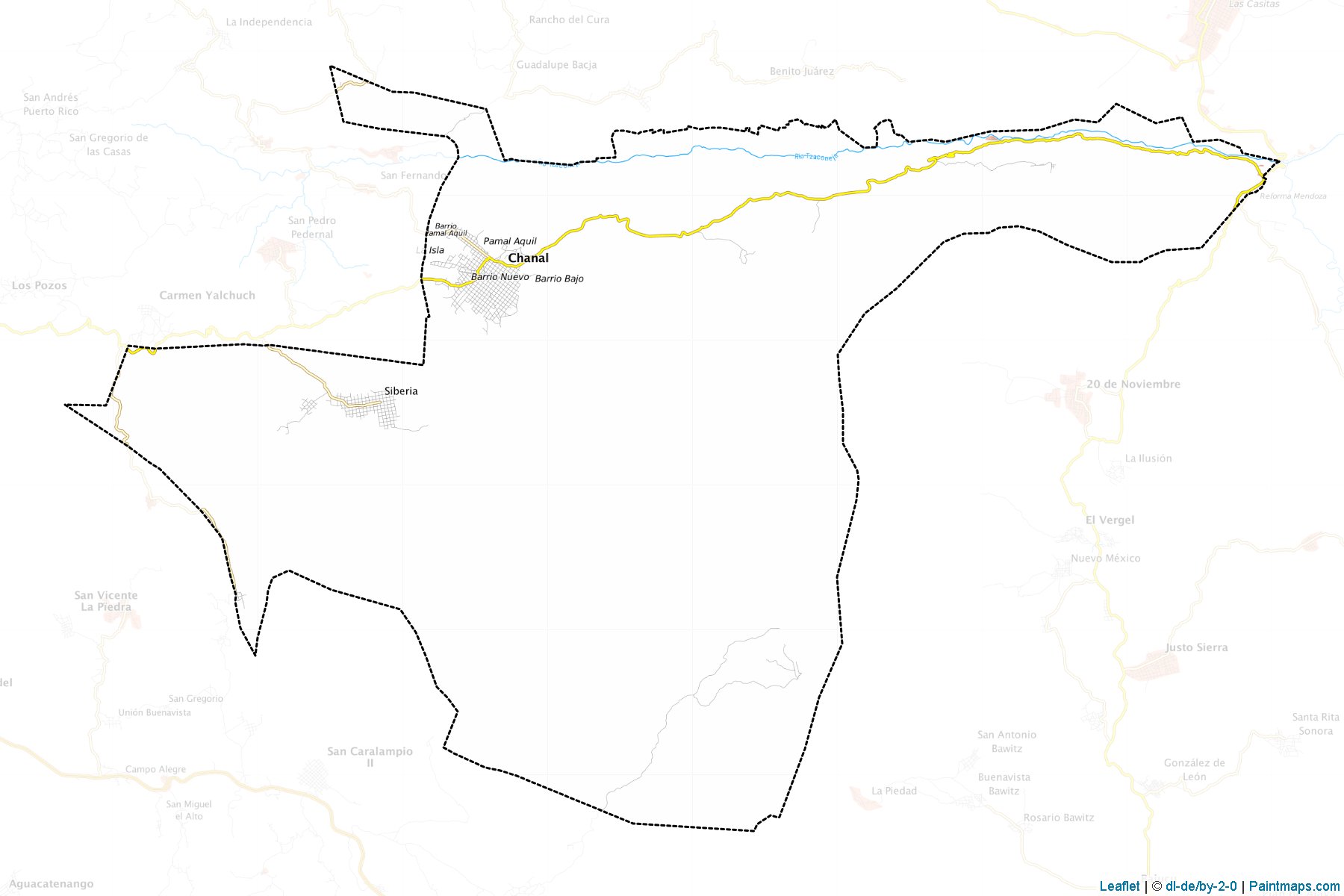 Muestras de recorte de mapas Chanal (Chiapas)-1