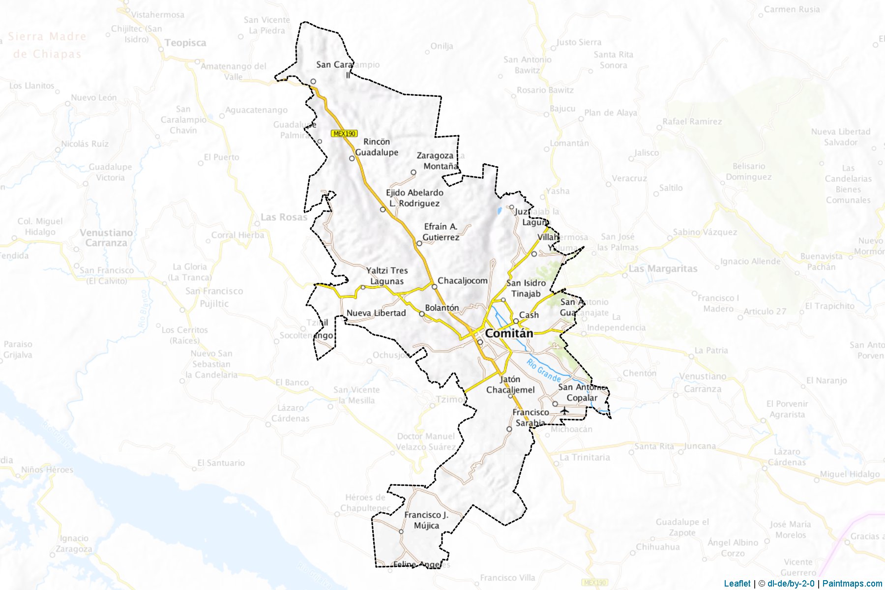 Muestras de recorte de mapas Comitán de Domínguez (Chiapas)-1