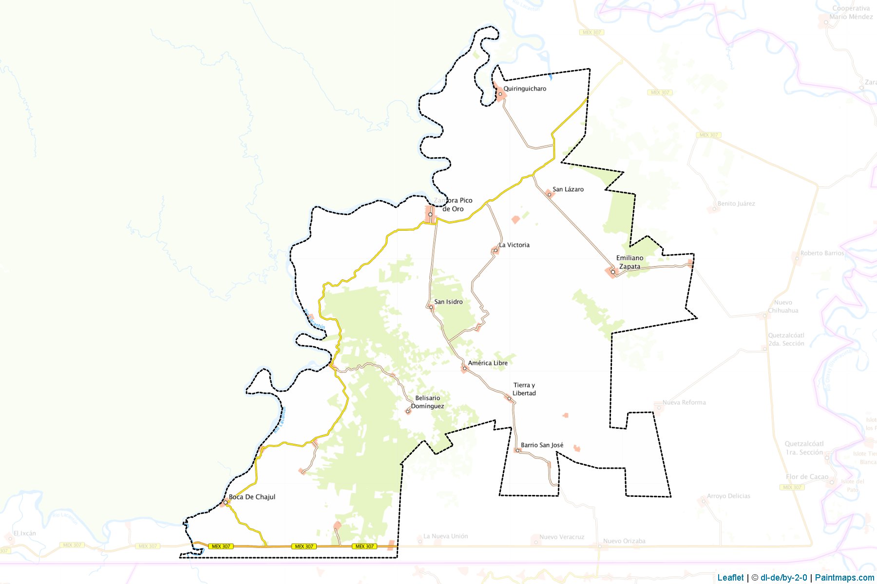 Marqués de Comillas (Chiapas) Map Cropping Samples-1