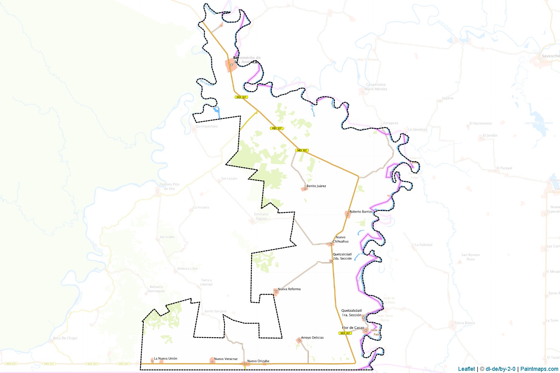 Muestras de recorte de mapas Benemérito de las Américas (Chiapas)-1