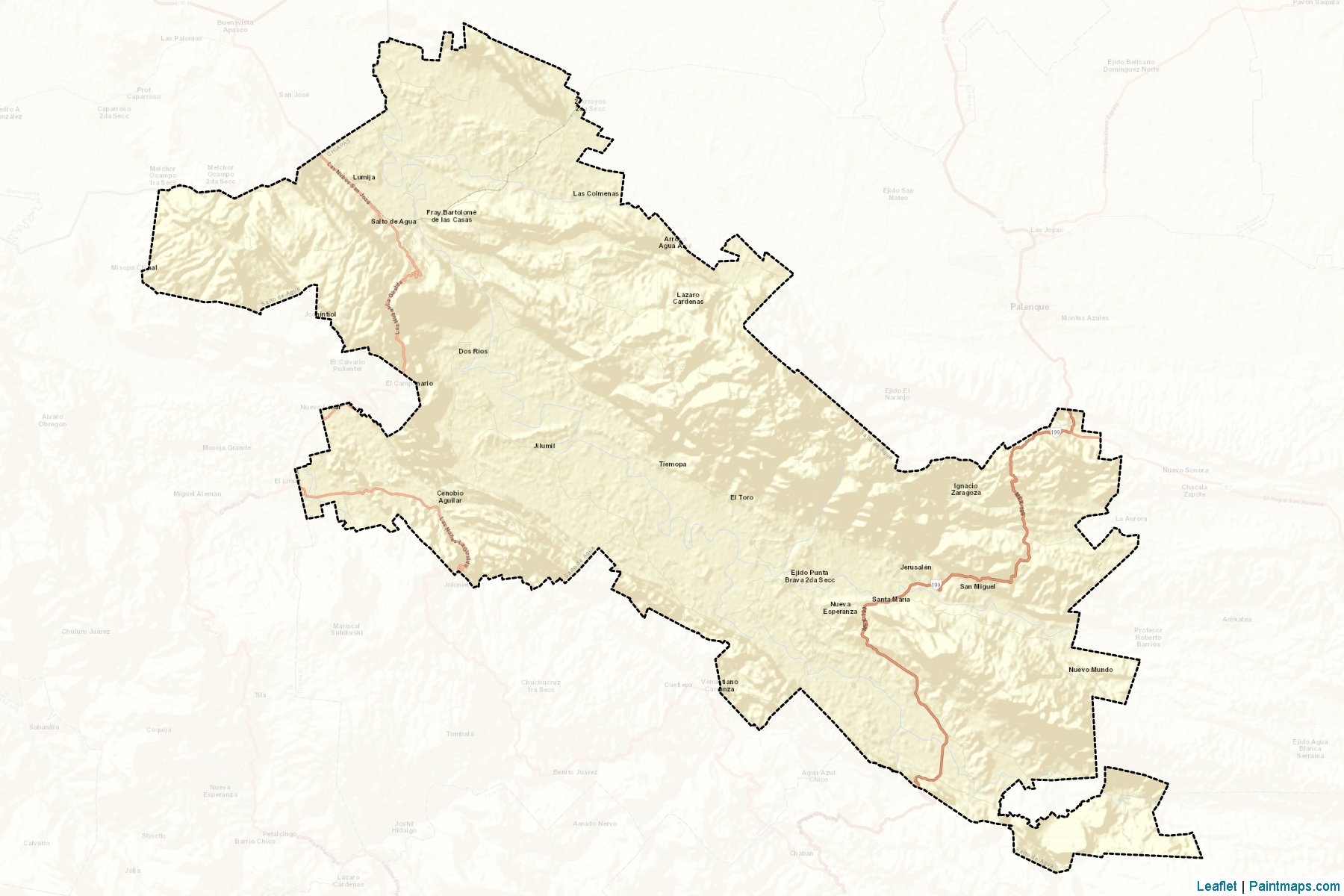 Muestras de recorte de mapas Salto de Agua (Chiapas)-2