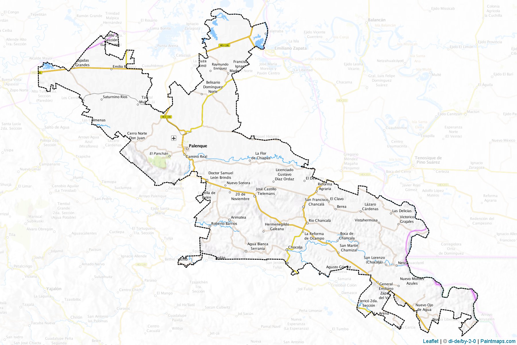 Muestras de recorte de mapas Palenque (Chiapas)-1