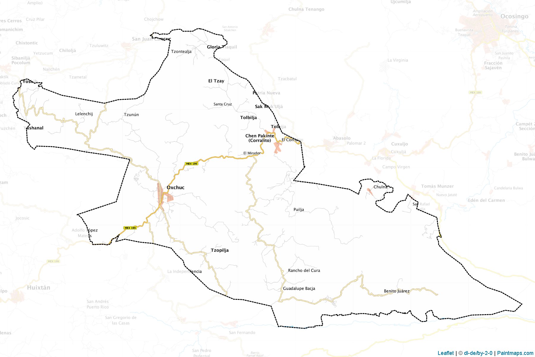 Oxchuc (Chiapas) Haritası Örnekleri-1