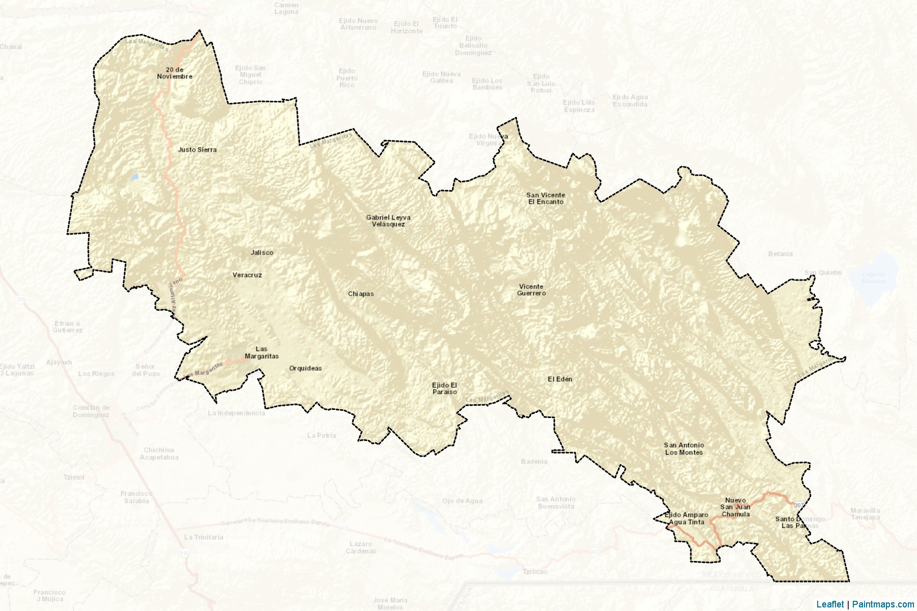 Las Margaritas (Chiapas) Map Cropping Samples-2