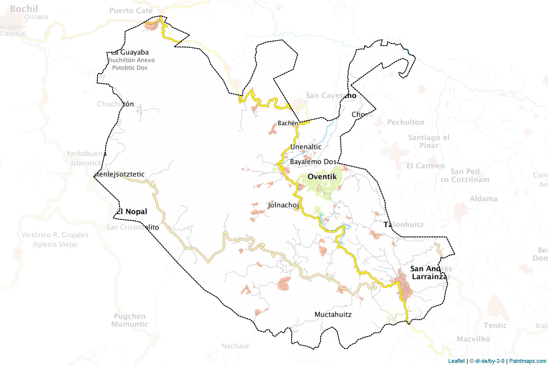 Muestras de recorte de mapas Larráinzar (Chiapas)-1