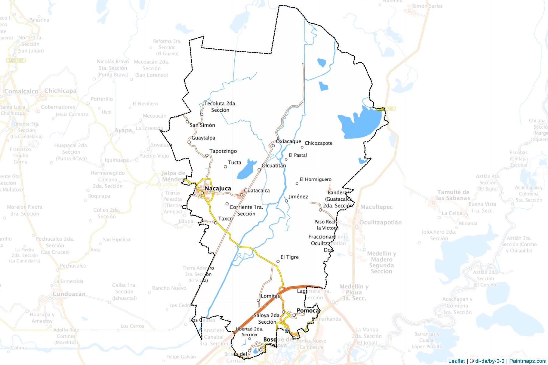 Muestras de recorte de mapas Nacajuca (Tabasco)-1