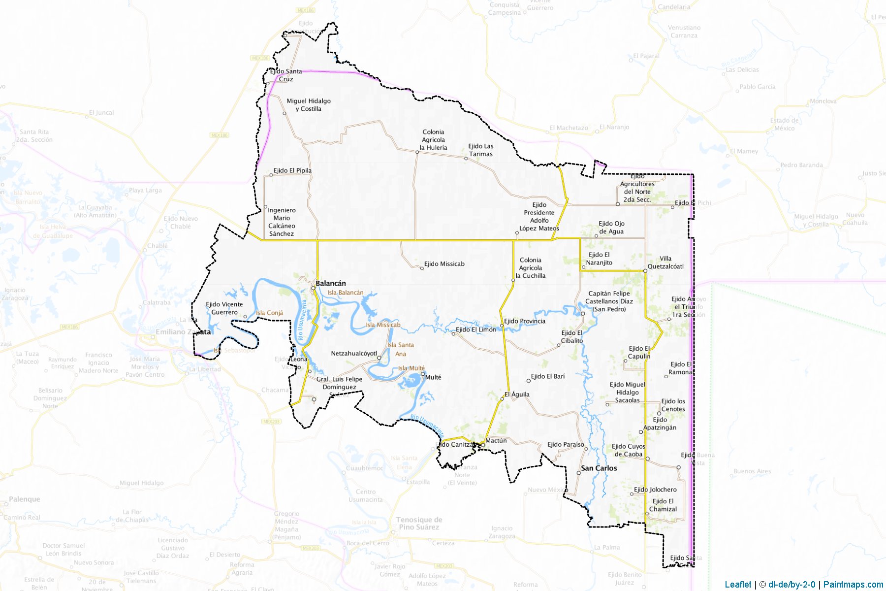 Muestras de recorte de mapas Balancán (Tabasco)-1