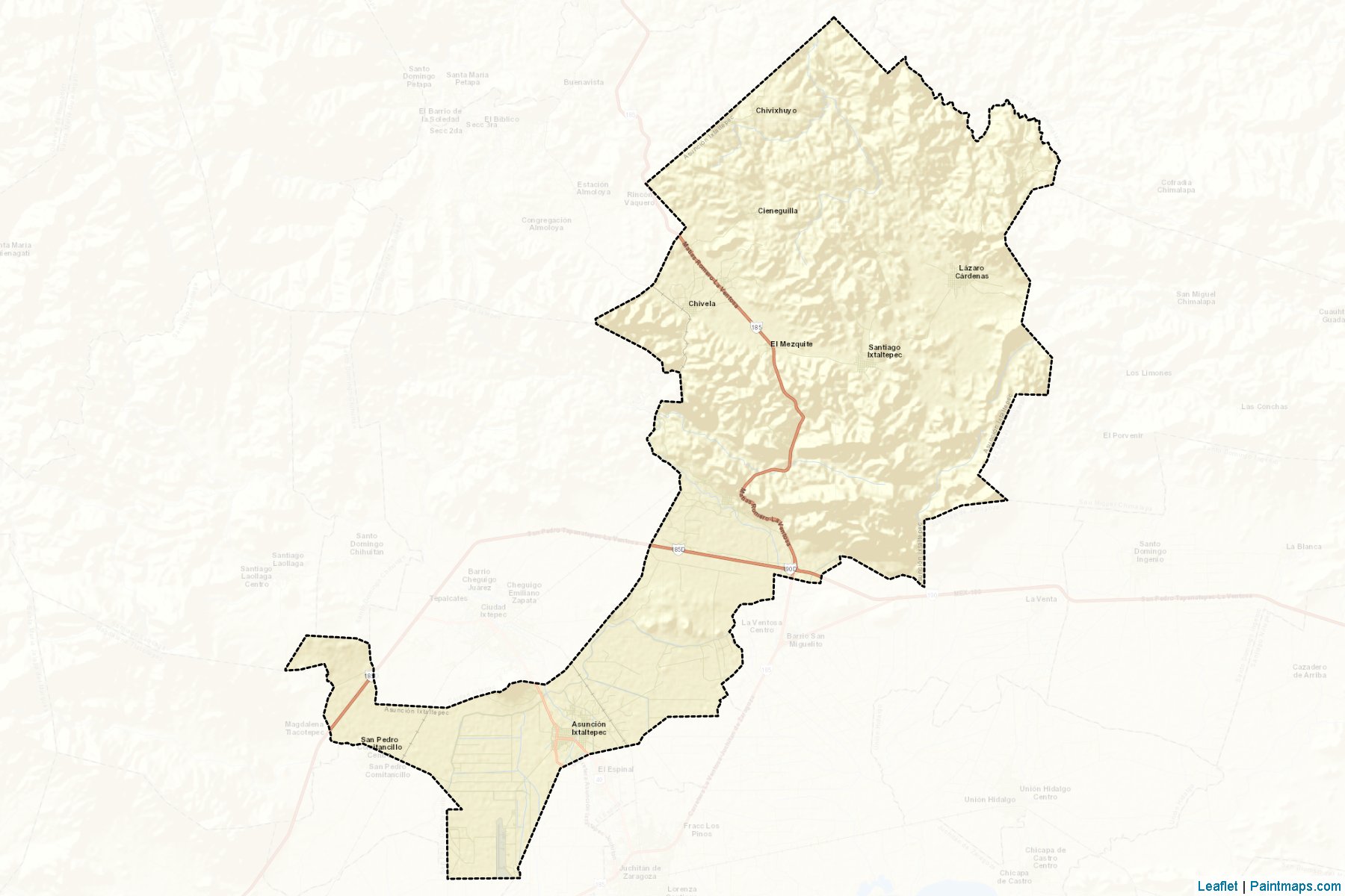 Muestras de recorte de mapas Asunción Ixtaltepec (Oaxaca)-2