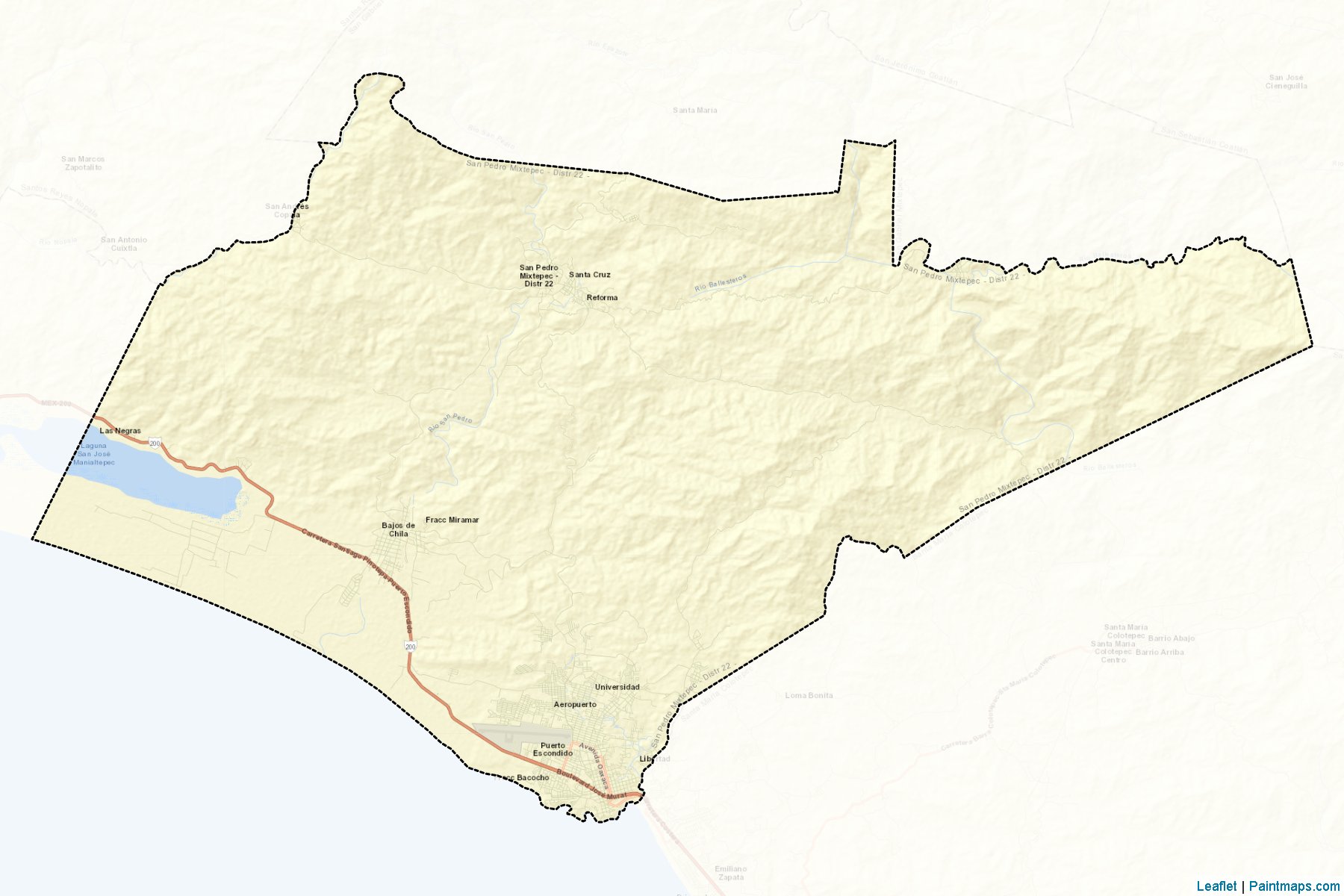 Muestras de recorte de mapas San Pedro Mixtepec -Dto. 22 - (Oaxaca)-2