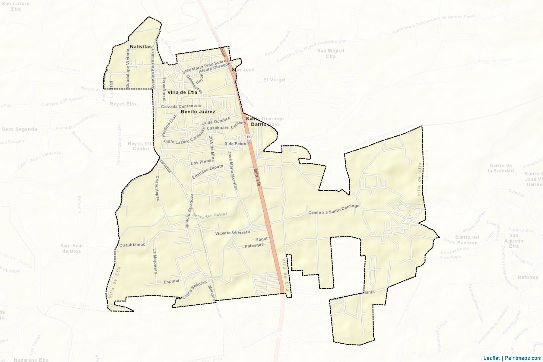 Villa de Etla (Oaxaca) Map Cropping Samples-2