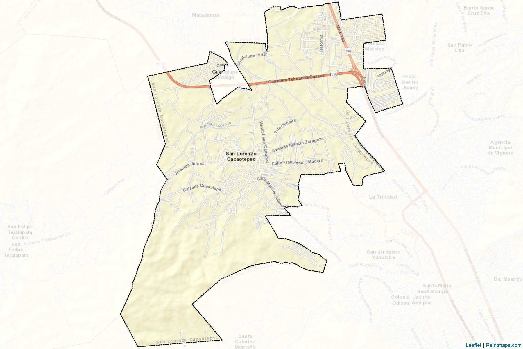 Muestras de recorte de mapas San Lorenzo Cacaotepec (Oaxaca)-2