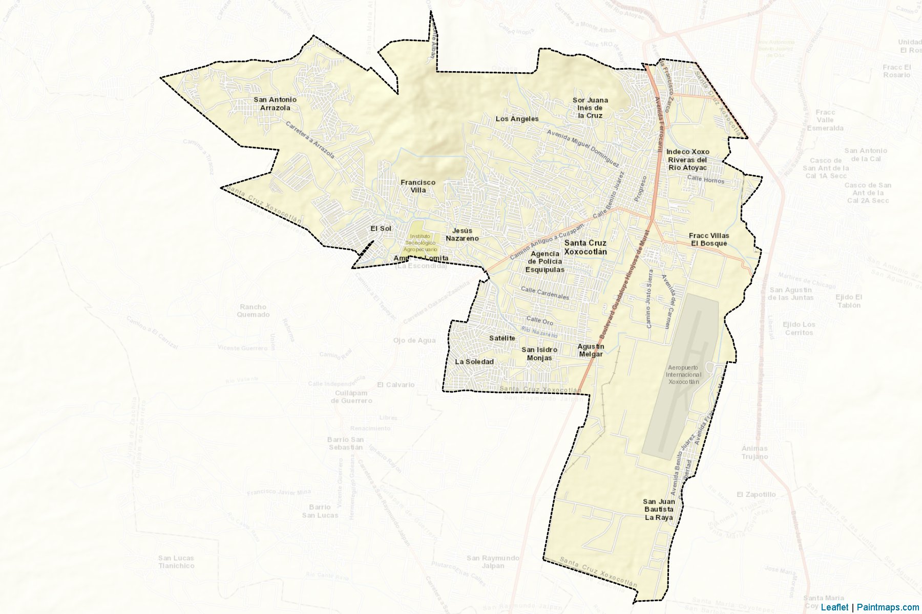 Muestras de recorte de mapas Santa Cruz Xoxocotlán (Oaxaca)-2