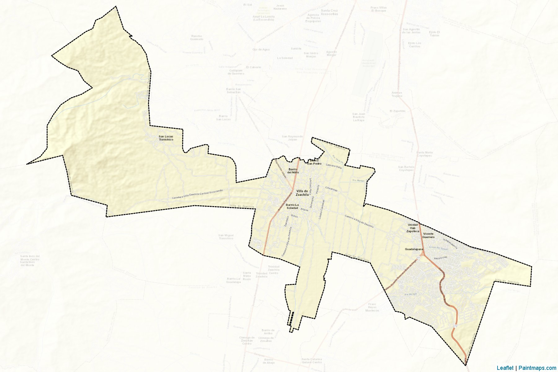 Muestras de recorte de mapas Villa de Zaachila (Oaxaca)-2