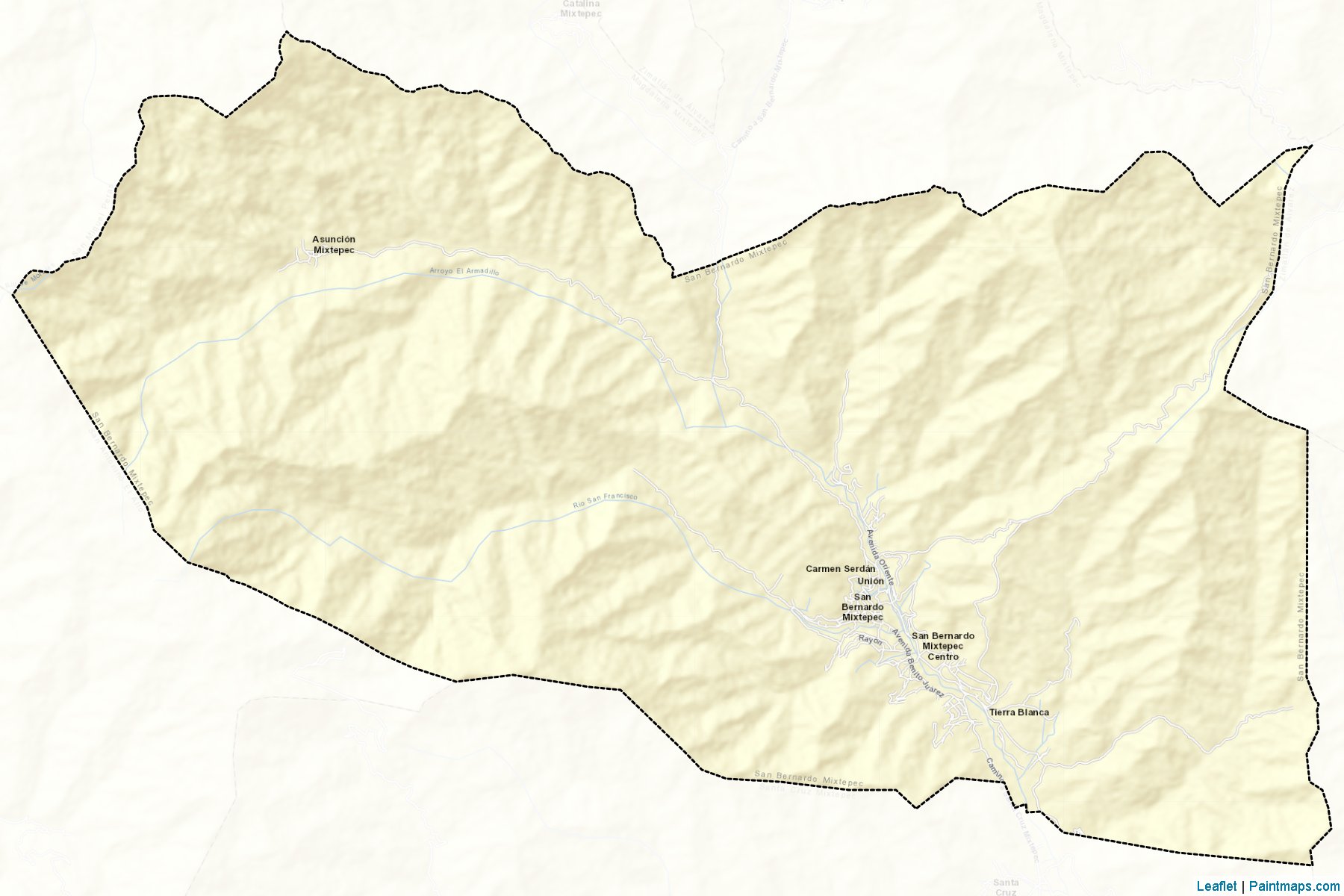 San Bernardo Mixtepec (Oaxaca) Map Cropping Samples-2