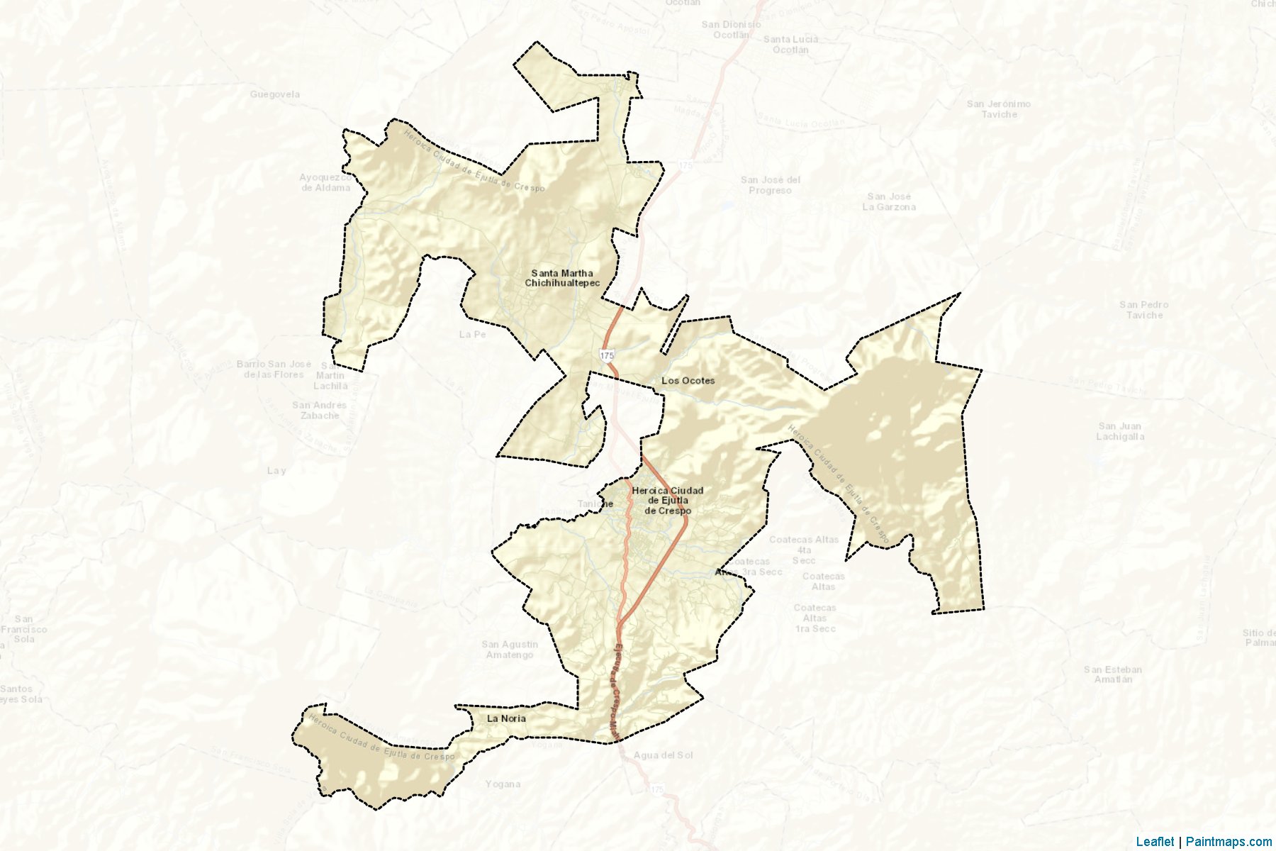 Heroica Ciudad de Ejutla de Crespo (Oaxaca) Haritası Örnekleri-2