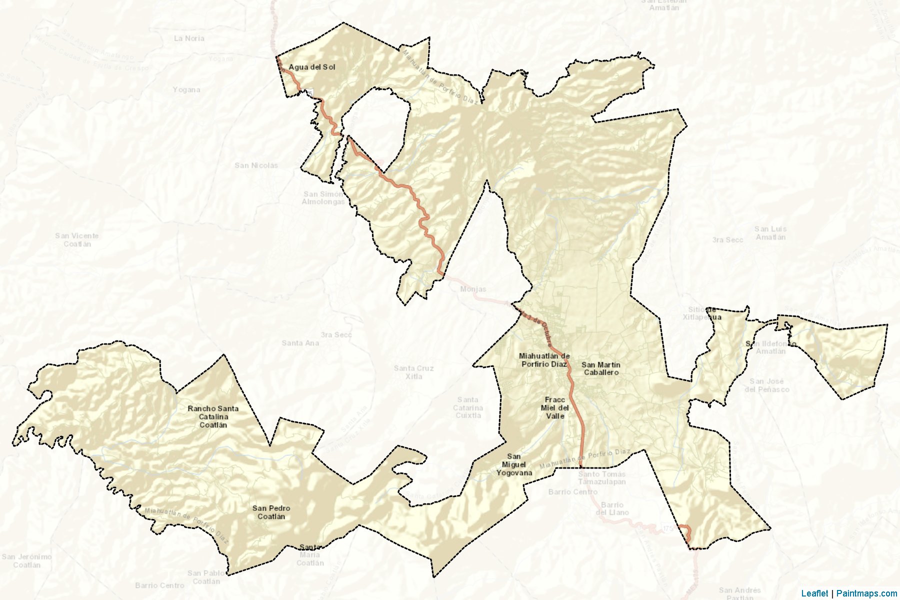 Muestras de recorte de mapas Miahuatlán de Porfirio Díaz (Oaxaca)-2