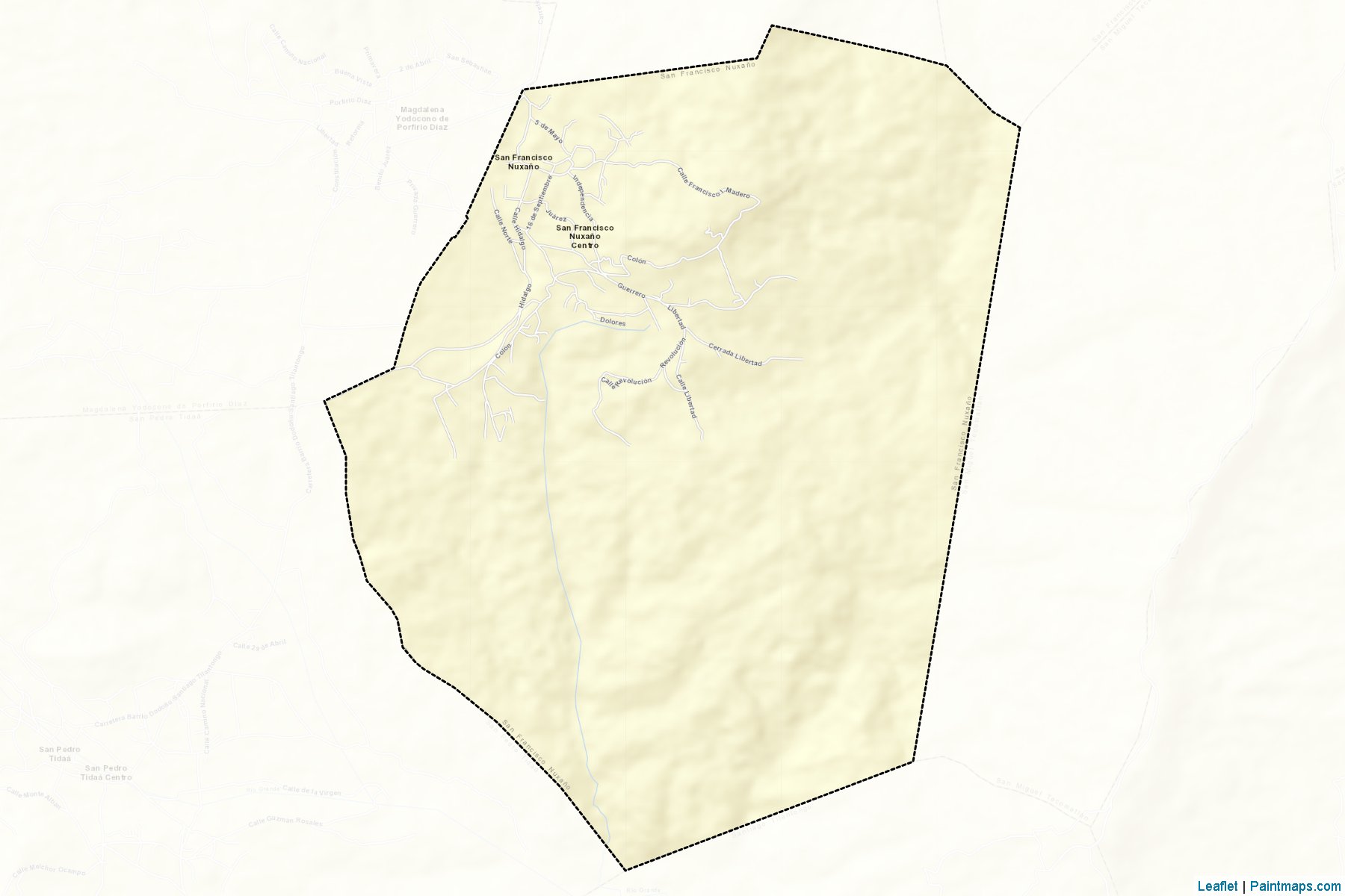 Muestras de recorte de mapas San Francisco Nuxaño (Oaxaca)-2