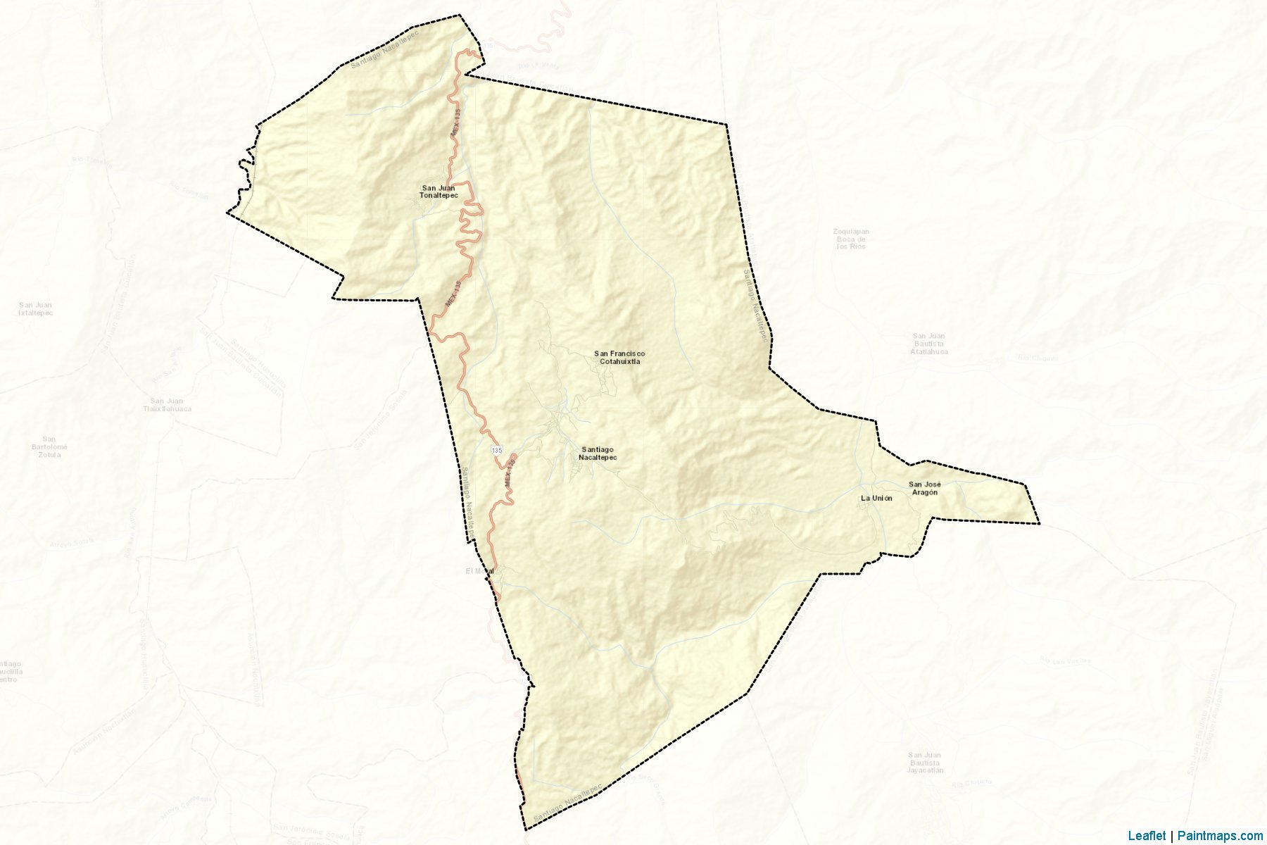 Santiago Nacaltepec (Oaxaca) Map Cropping Samples-2